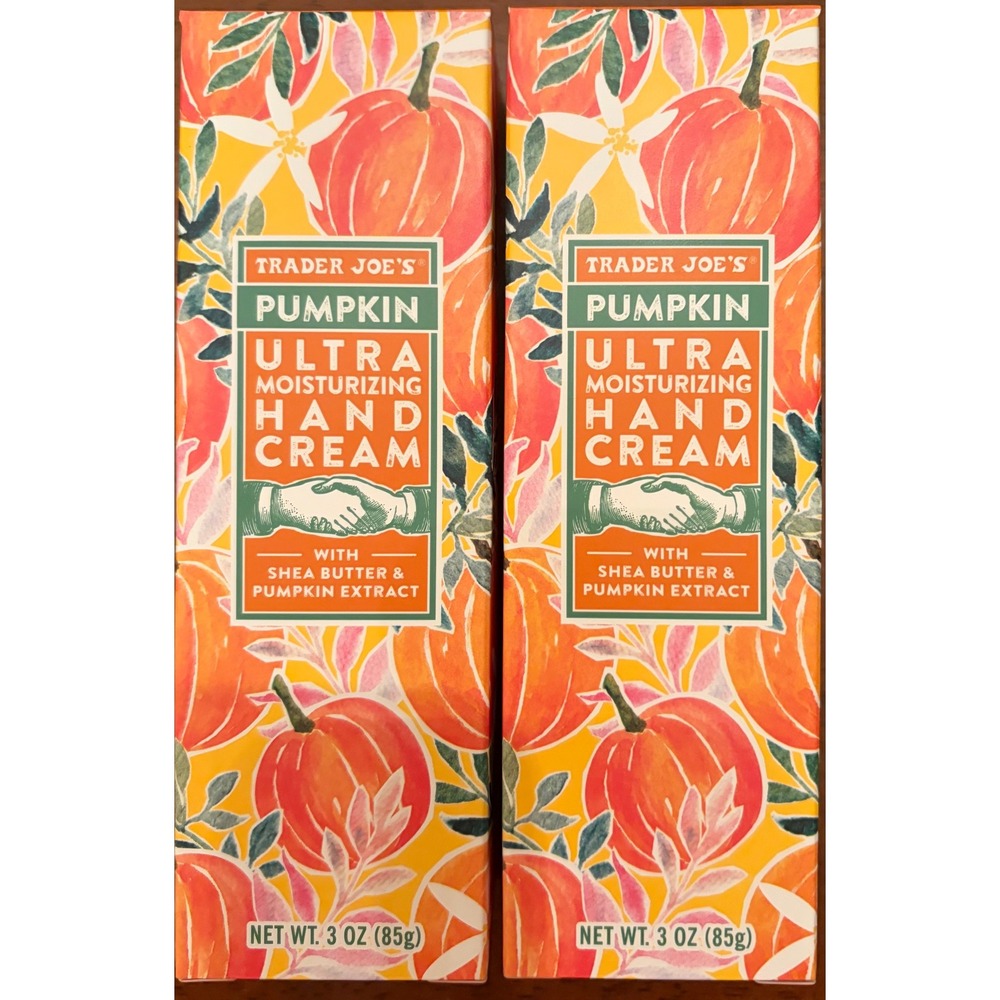 Trader Joes Pumpkin Ultra Moisturizing Hand Cream 3 oz 2 Pack Shea Butter New